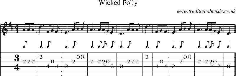 Guitar Tab and Sheet Music for Wicked Polly