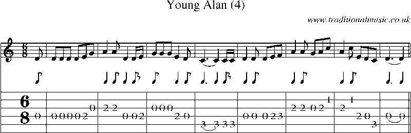 Guitar Tab and Sheet Music for Young Alan (4)