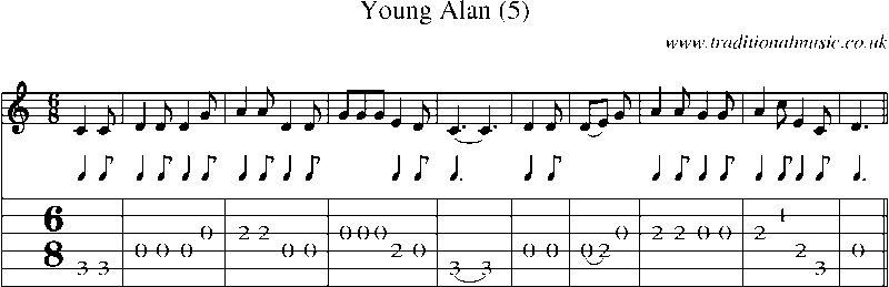 Guitar Tab and Sheet Music for Young Alan (5)