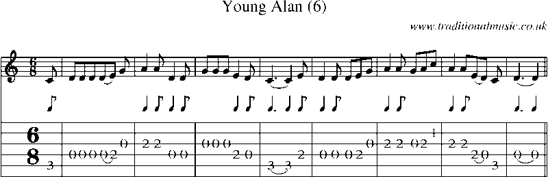 Guitar Tab and Sheet Music for Young Alan (6)