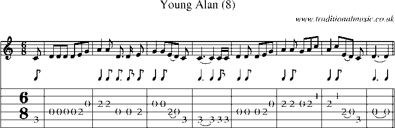 Guitar Tab and Sheet Music for Young Alan (8)