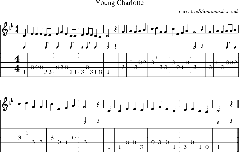 Guitar Tab and Sheet Music for Young Charlotte
