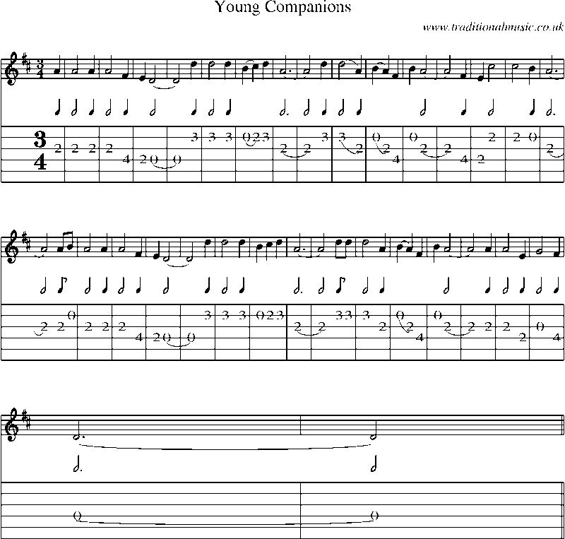 Guitar Tab and Sheet Music for Young Companions