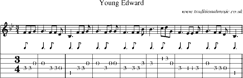 Guitar Tab and Sheet Music for Young Edward