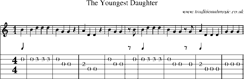 Guitar Tab and Sheet Music for The Youngest Daughter