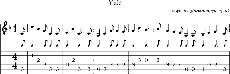Guitar Tab and Sheet Music for Yule
