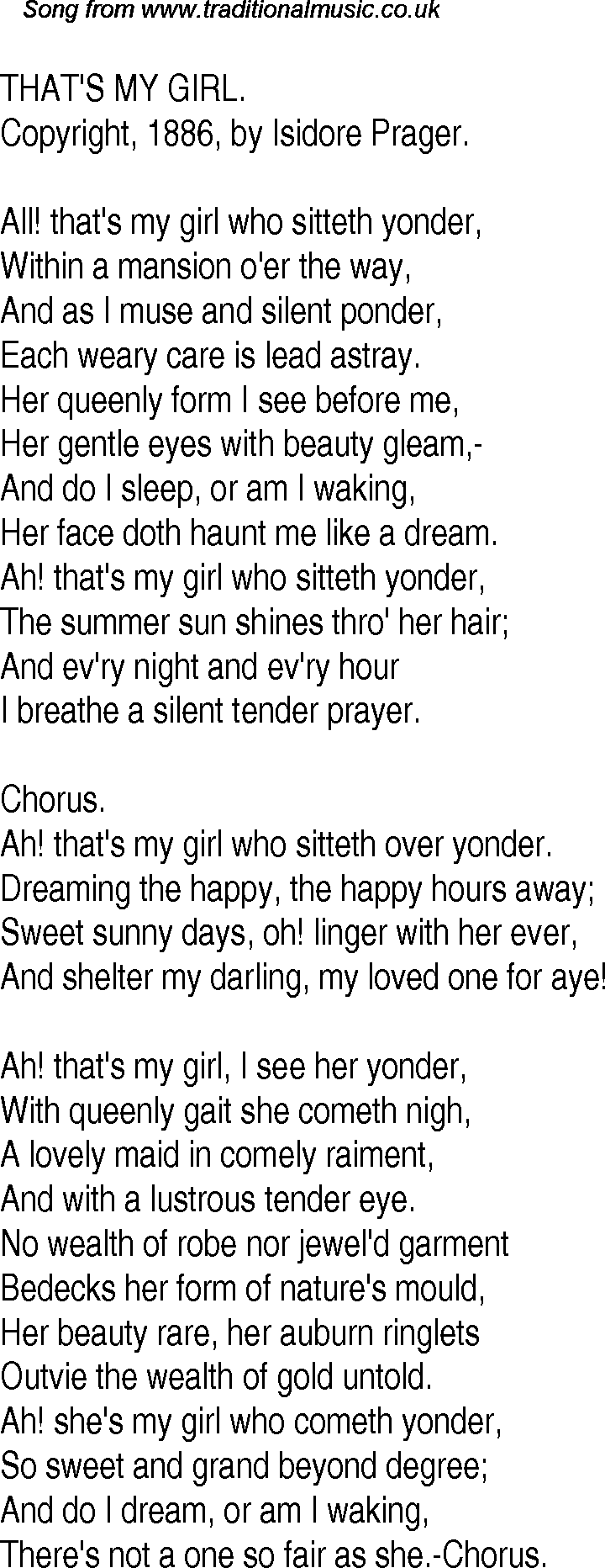 Girl with my lyrics song MY GIRL
