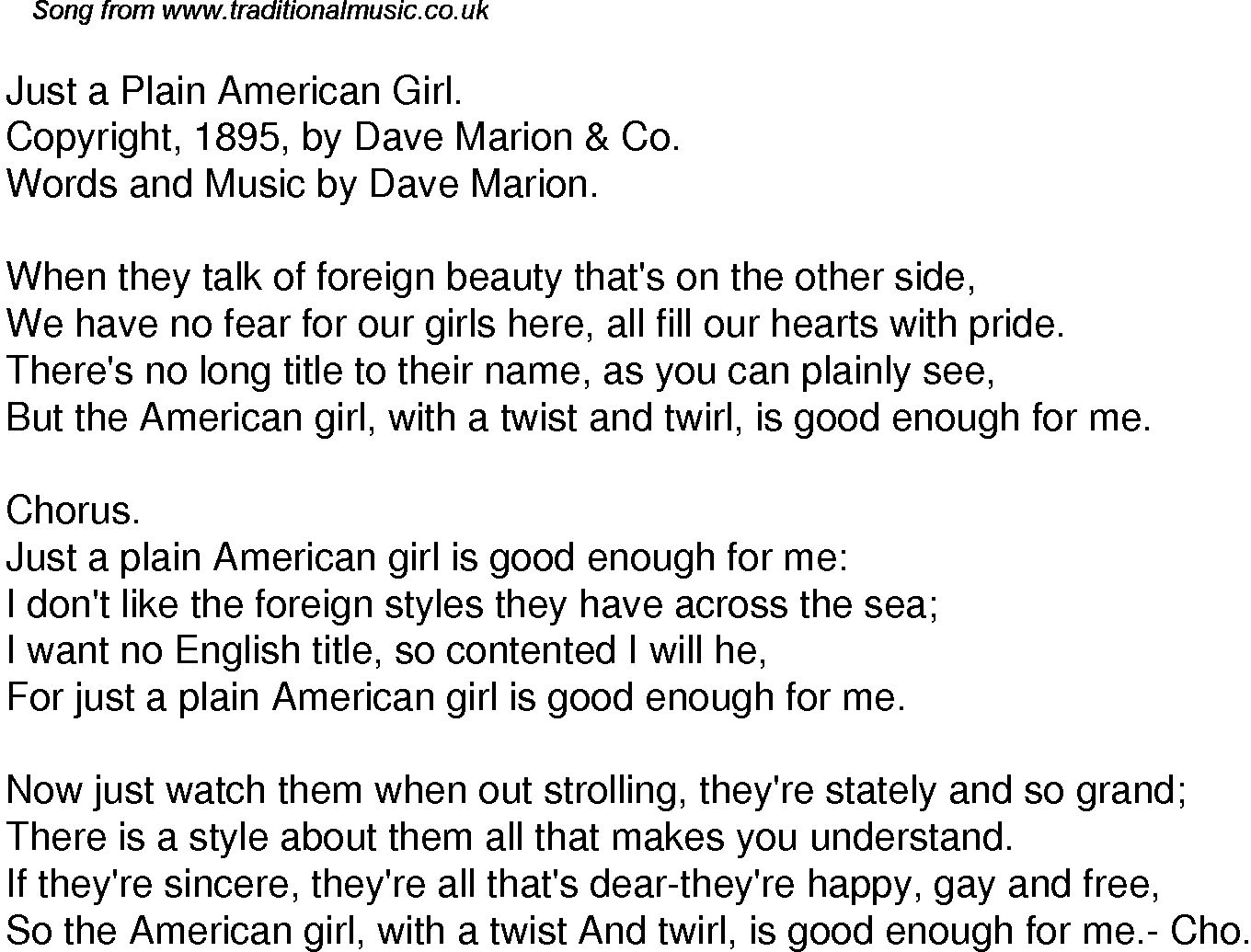 American Girl Song