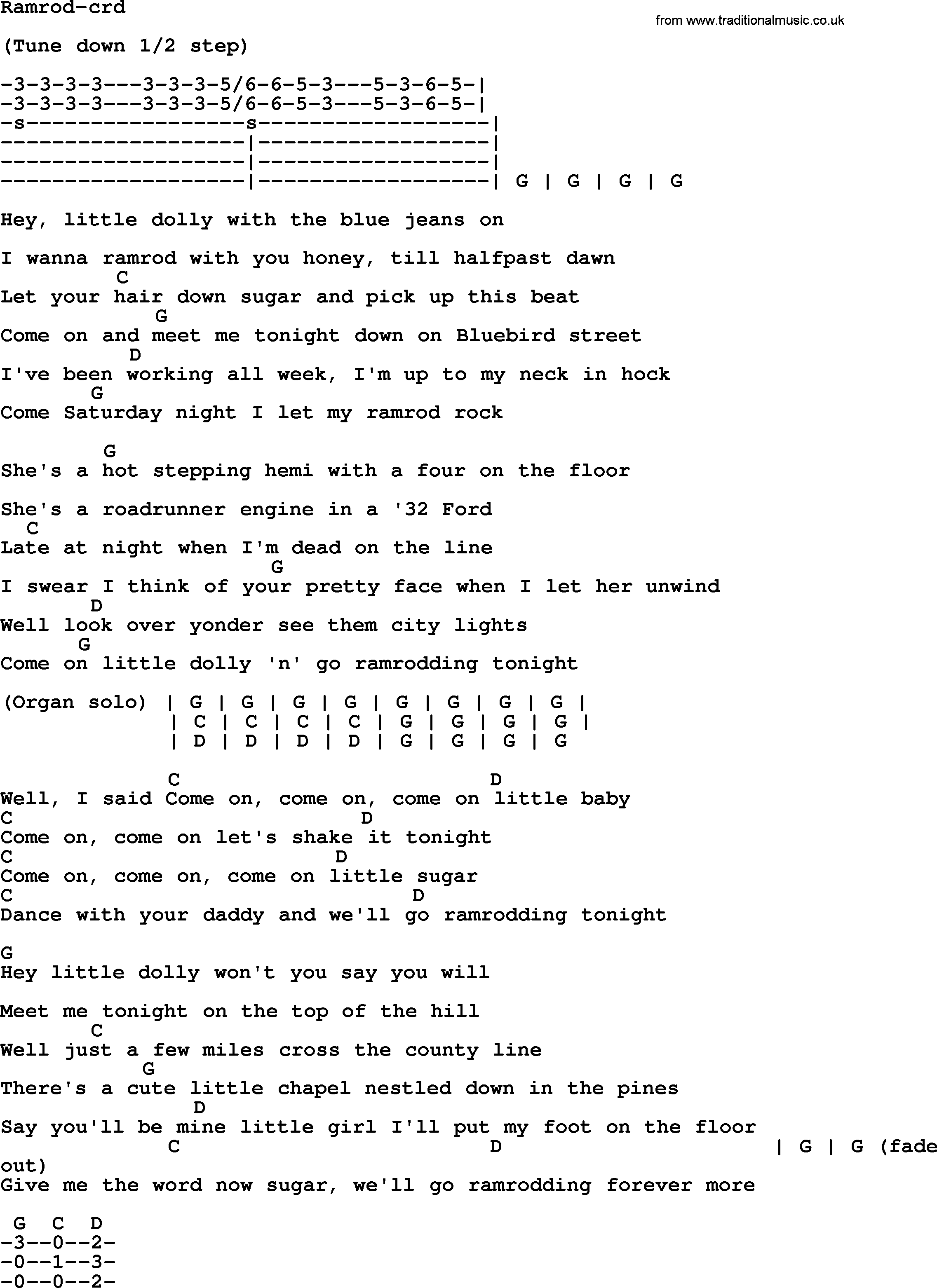 Bruce Springsteen song: Ramrod, lyrics and chords