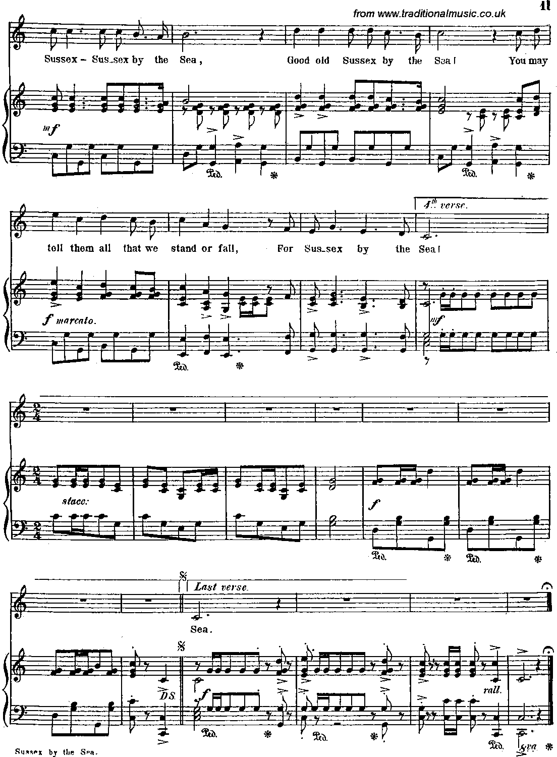 Sussex By The Sea, Complete Score, page 11 of 11