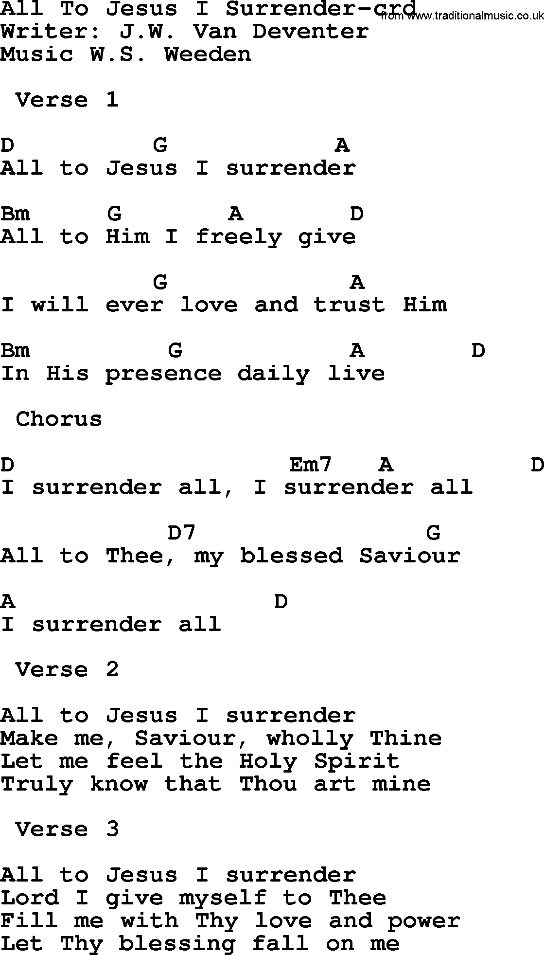 I surrender lyrics