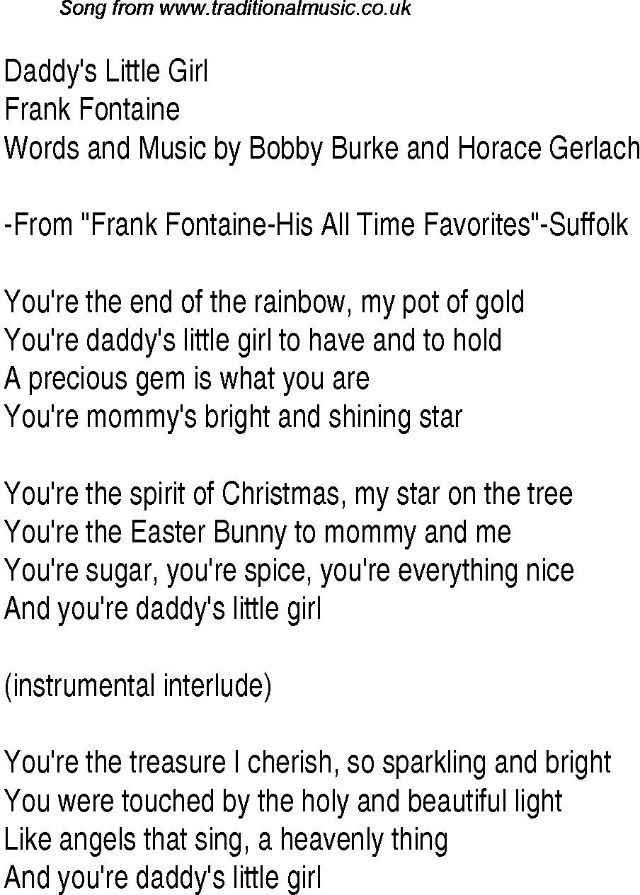 daddys little girl lyrics meaning
