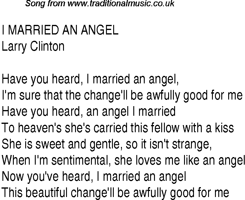 Music charts top songs 1938 - lyrics for Imarried An Angel
