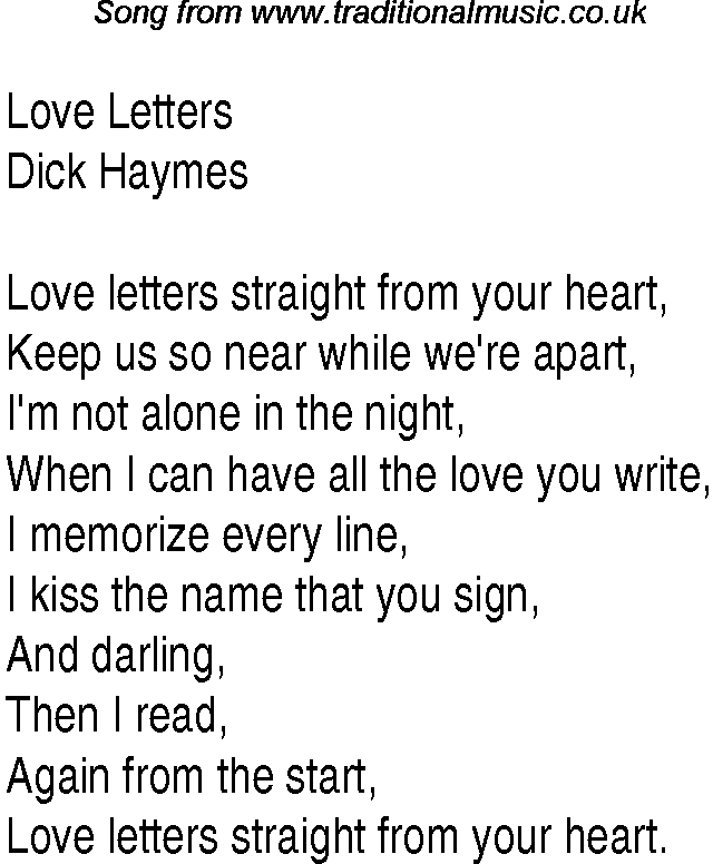 Music charts top songs 1945 - lyrics for Love Lettersdh