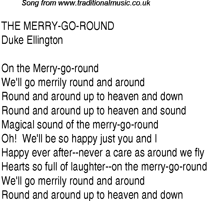 Music charts top songs 1935 - lyrics for Merry Go Roundde