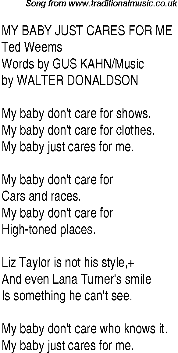 My Baby Just Cares For Me [1931]