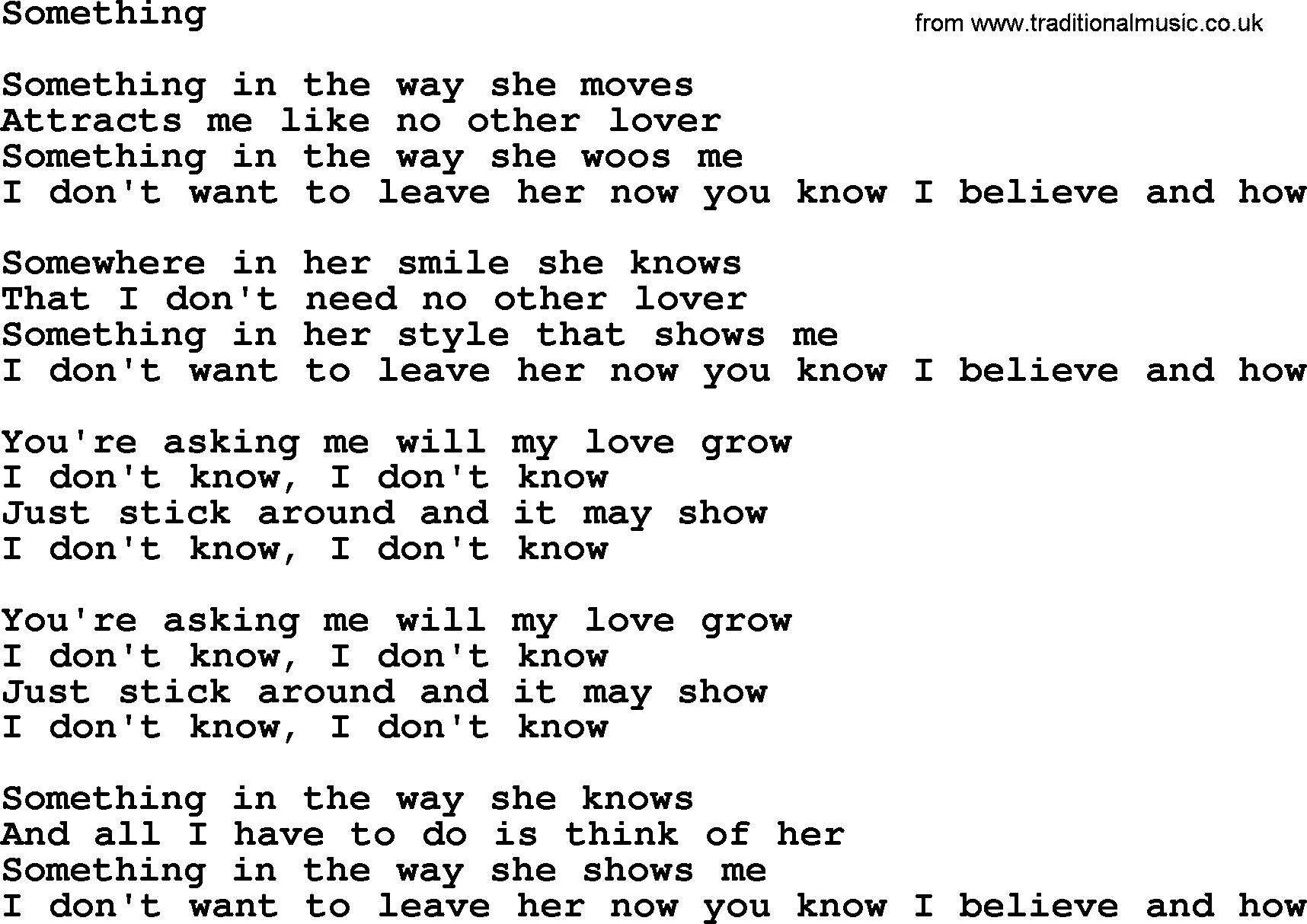 Willie Nelson song: Something lyrics