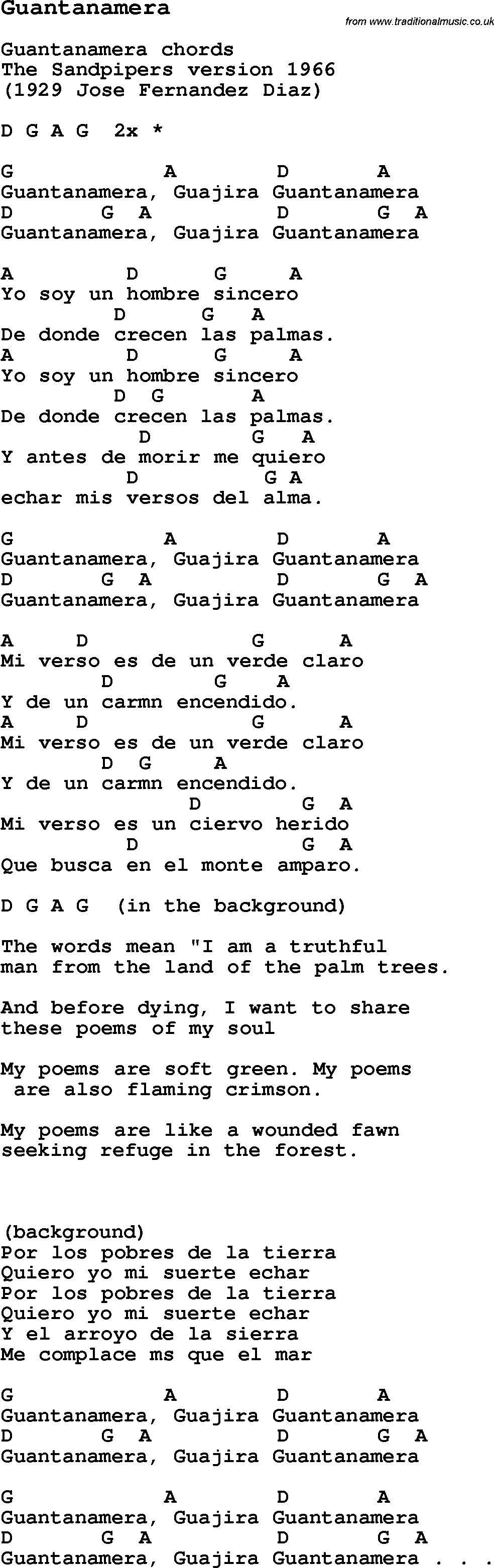 Guantanamera текст. Guantanamera аккорды. Guantanamera текст на испанском. Гуантанамера аккорды Ноты.
