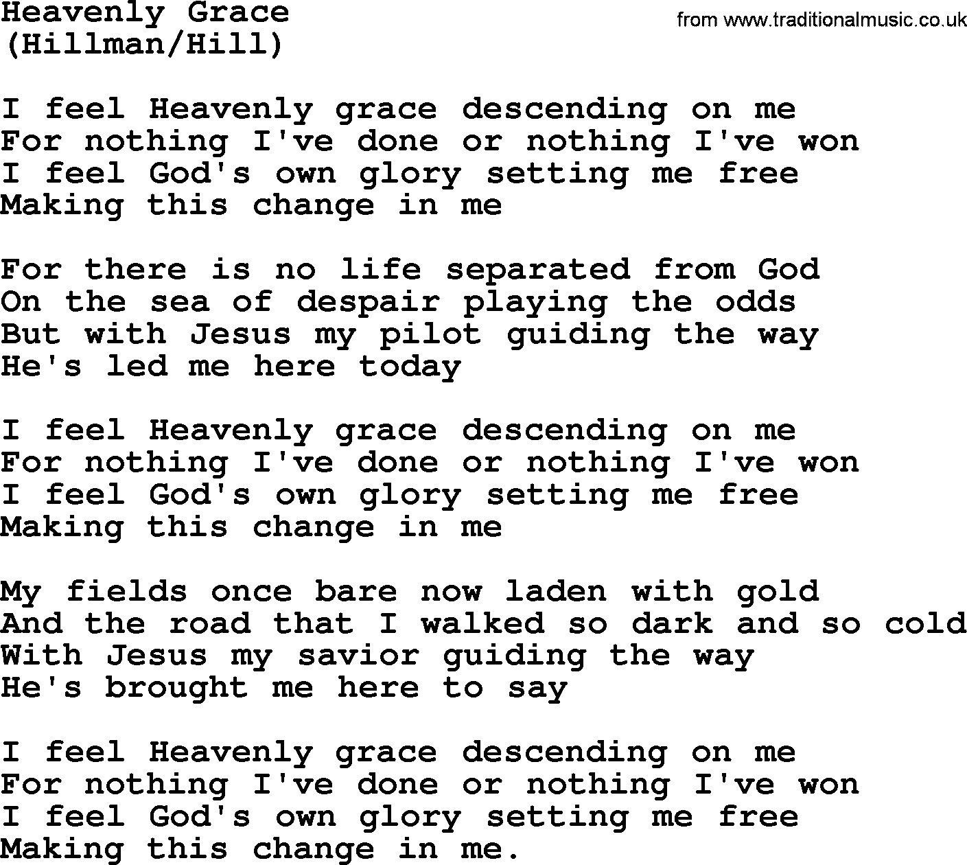 The Byrds song Heavenly Grace, lyrics