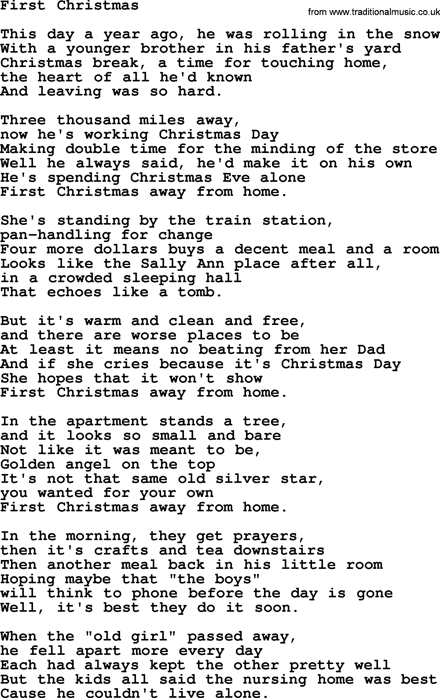 Catholic Hymn: First Christmas lyrics with PDF