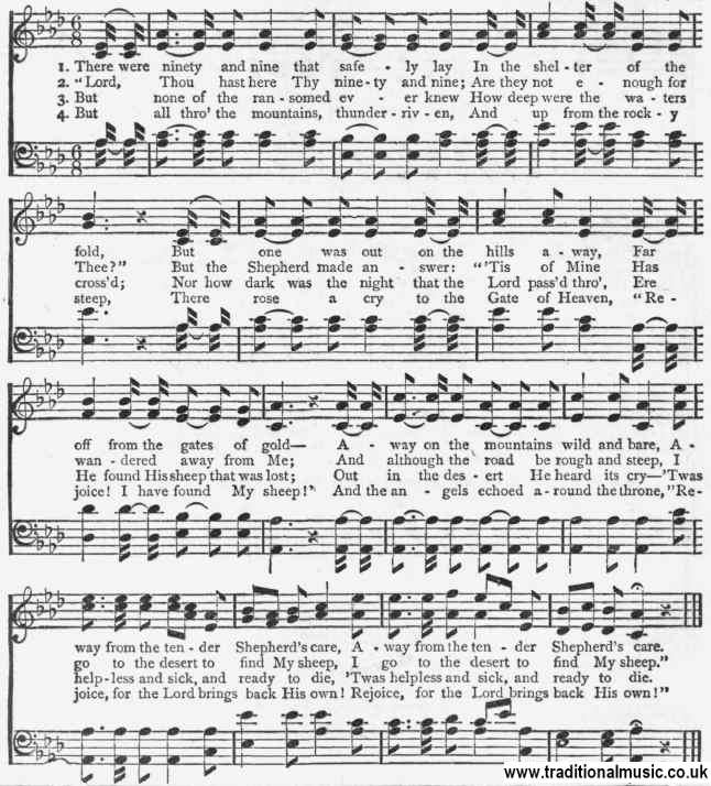 Hymn: There were ninety and nine that safely lay
