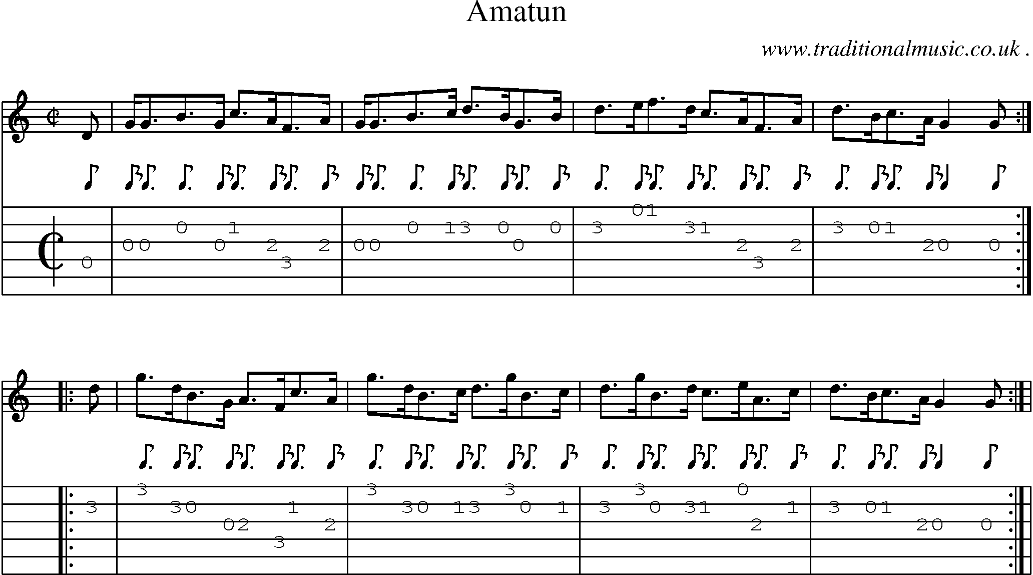 Sheet-Music and Guitar Tabs for Amatun