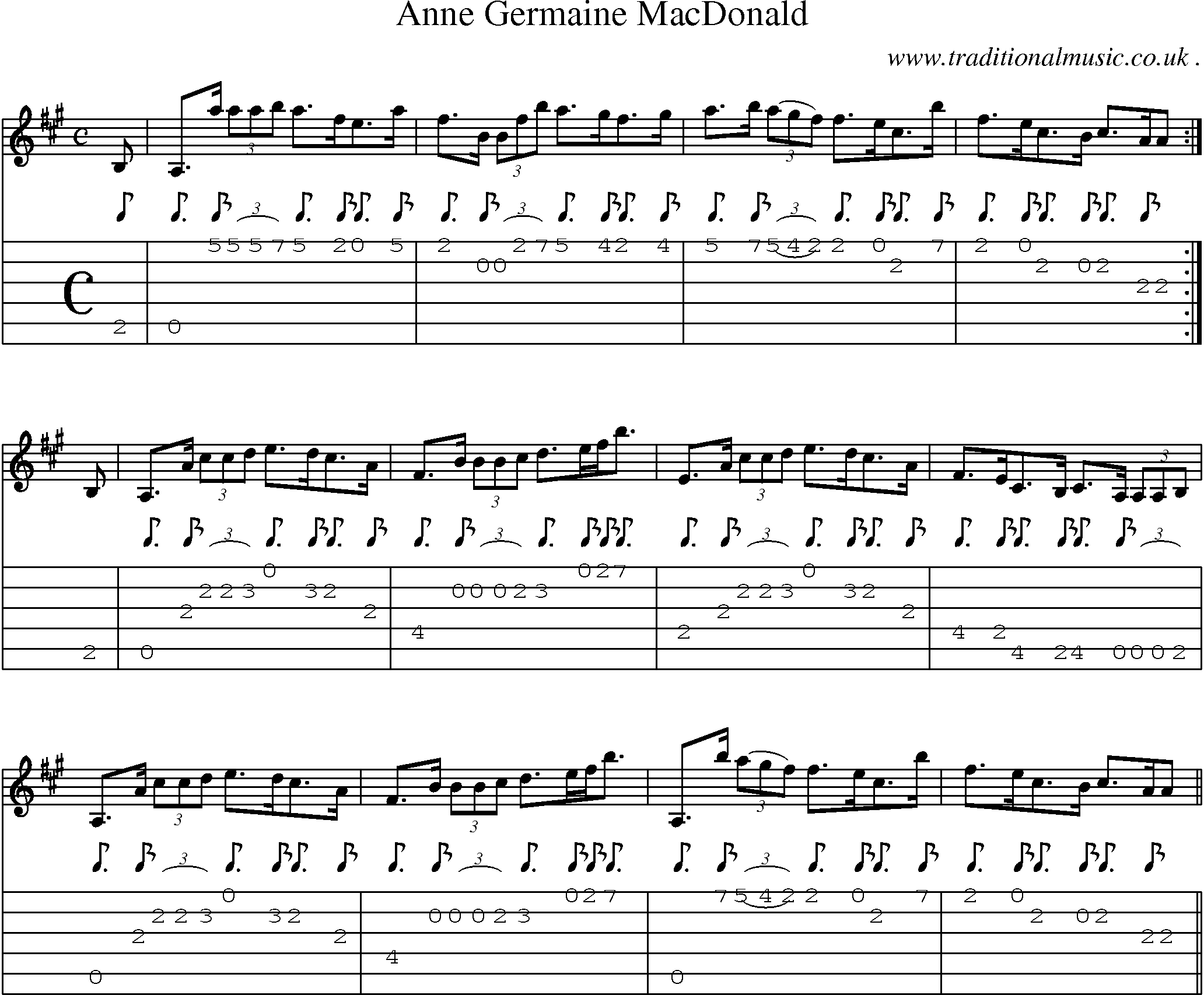 Sheet-Music and Guitar Tabs for Anne Germaine Macdonald