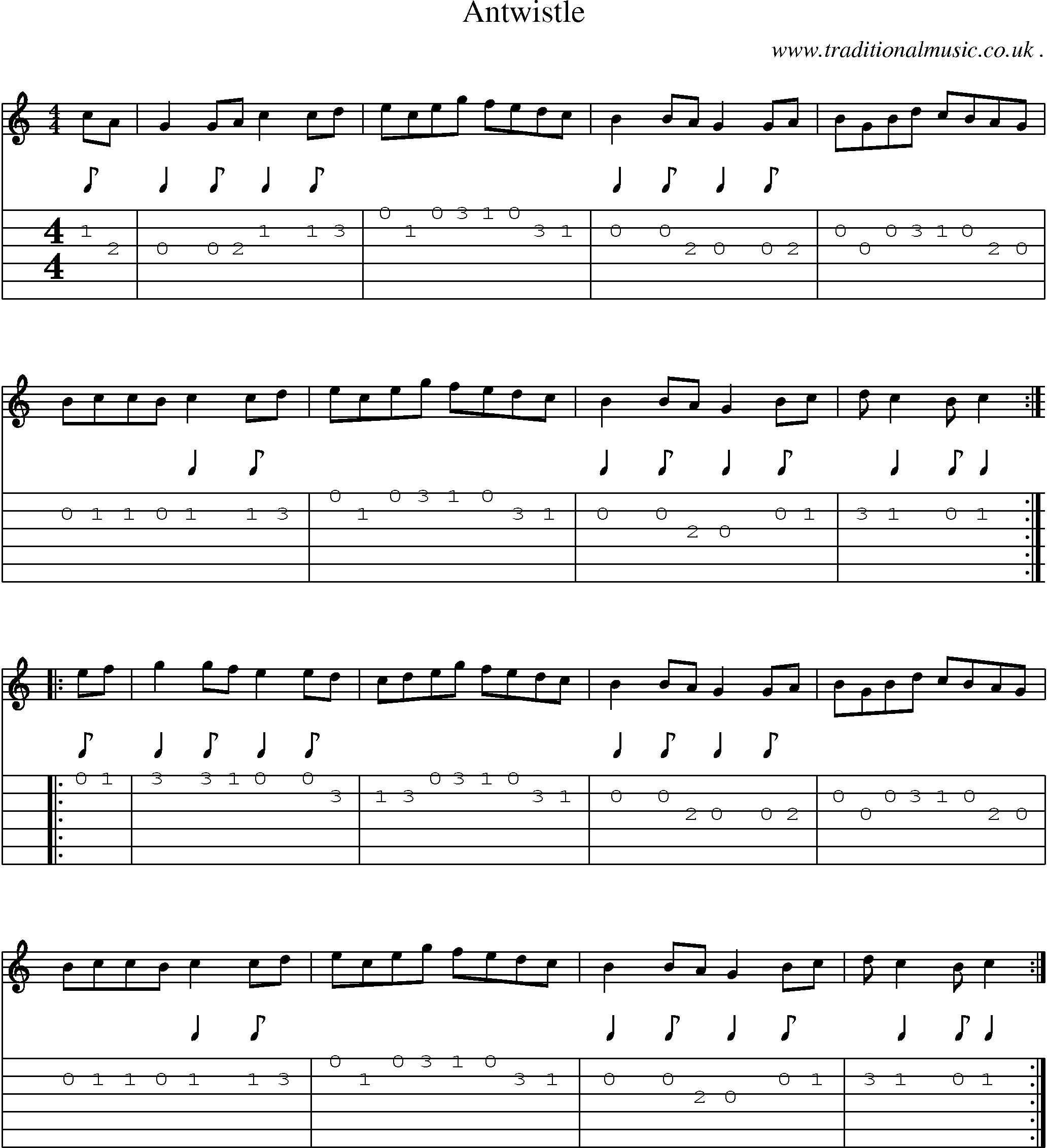 Sheet-Music and Guitar Tabs for Antwistle