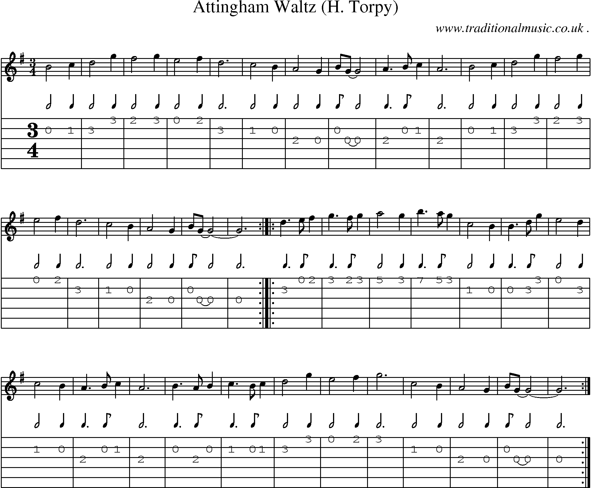 Sheet-Music and Guitar Tabs for Attingham Waltz