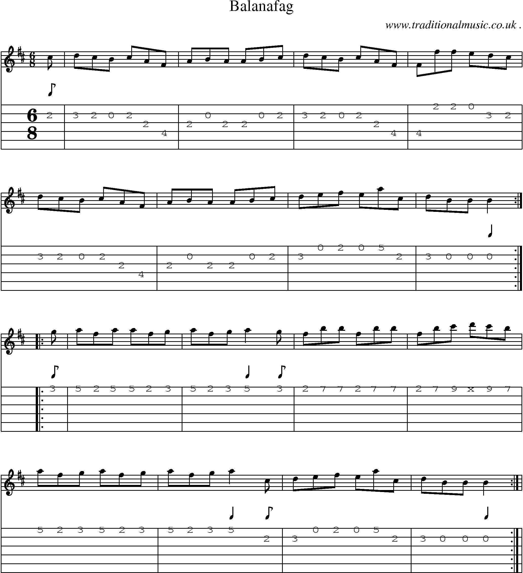 Sheet-Music and Guitar Tabs for Balanafag