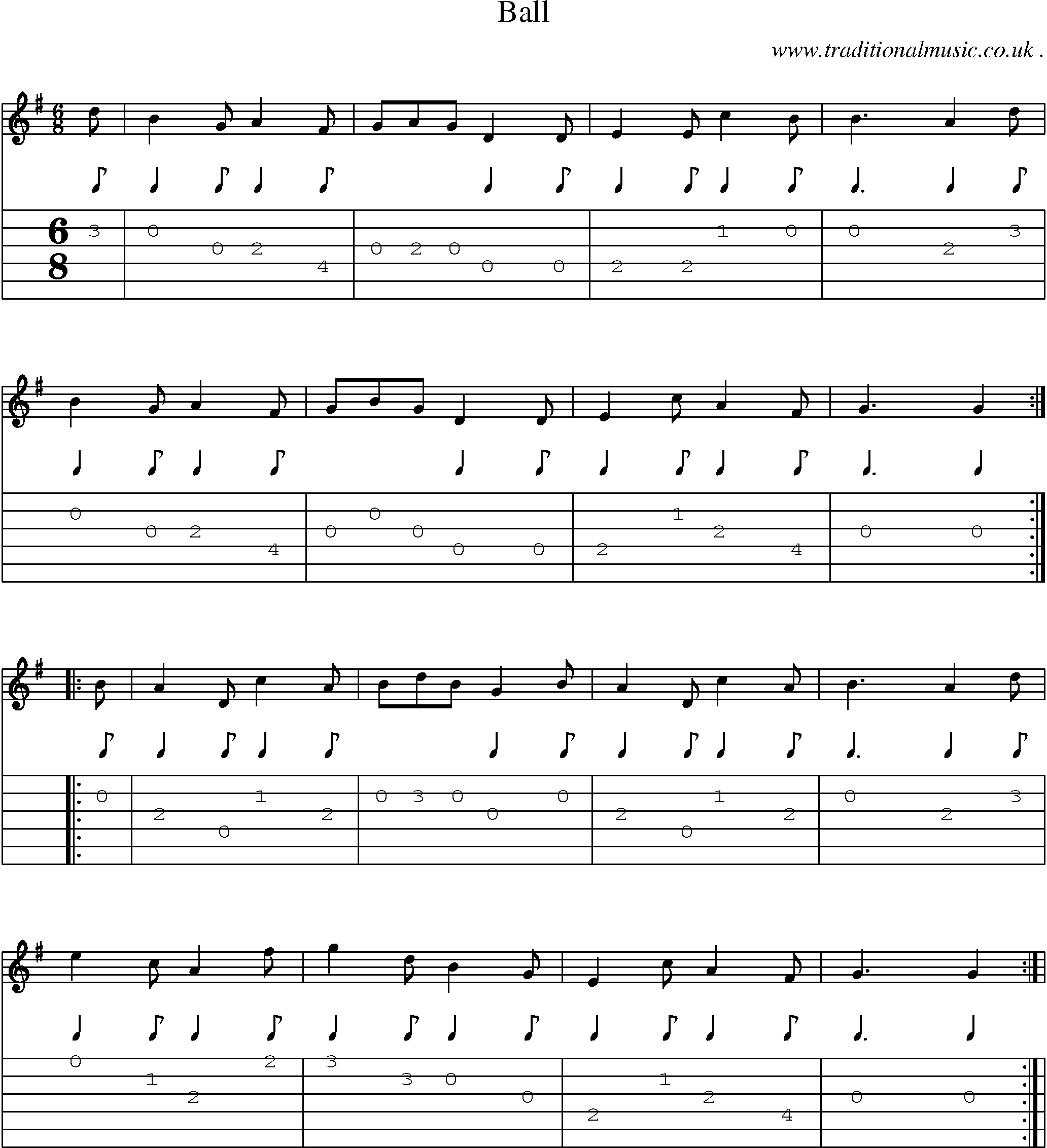 Sheet-Music and Guitar Tabs for Ball