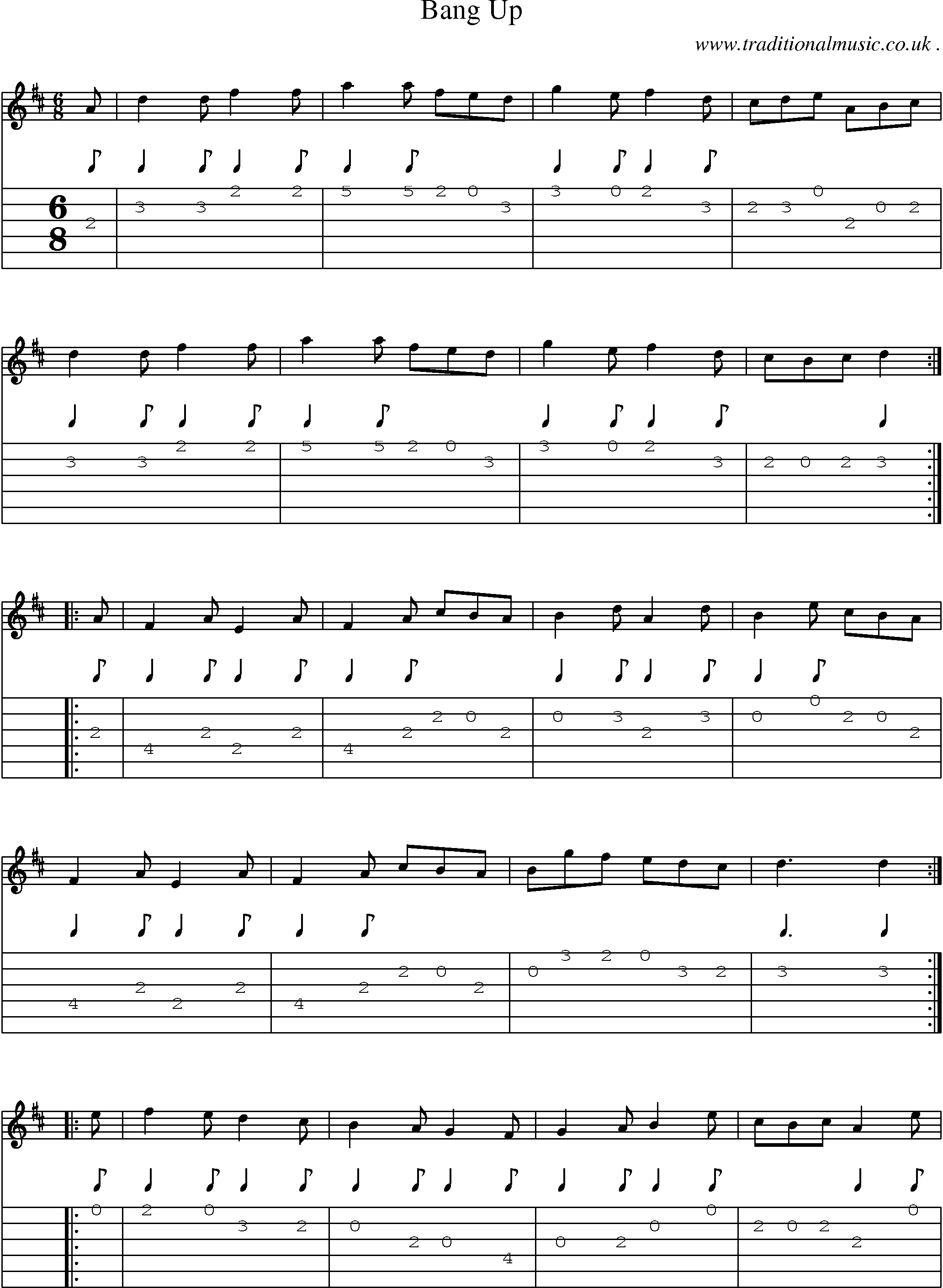 Sheet-Music and Guitar Tabs for Bang Up