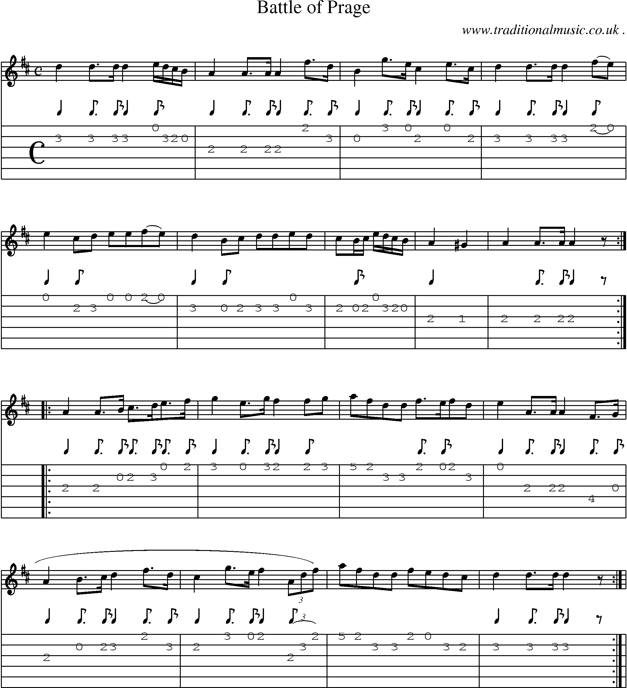 Sheet-Music and Guitar Tabs for Battle Of Prage