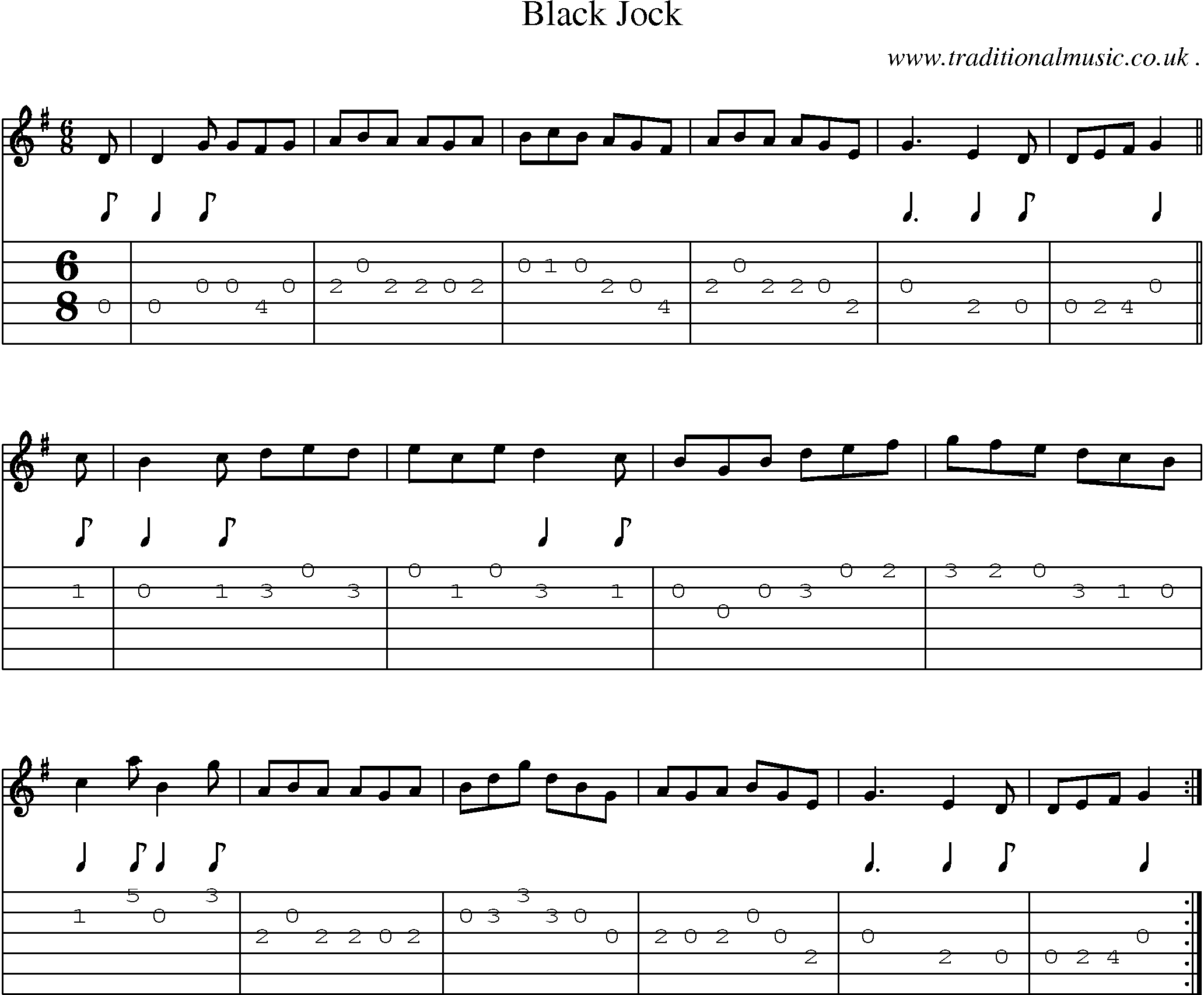 Sheet-Music and Guitar Tabs for Black Jock