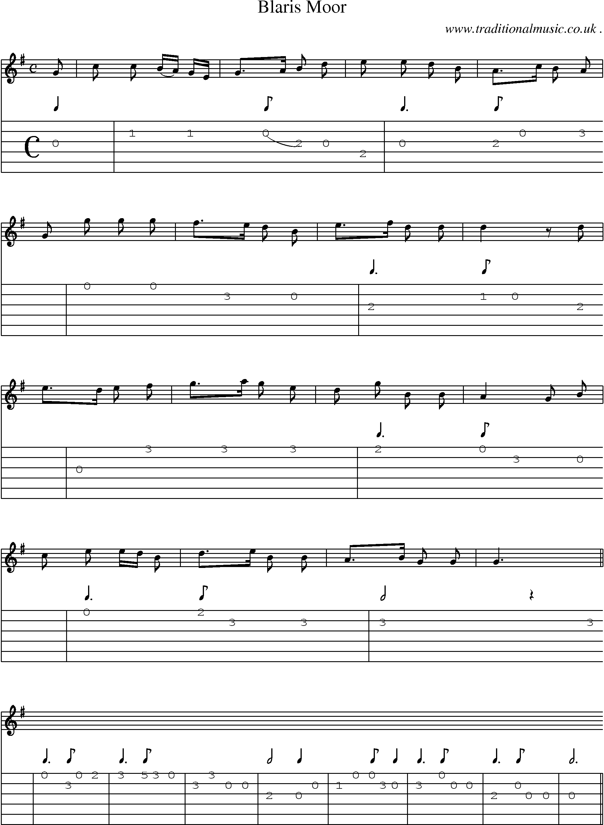 Sheet-Music and Guitar Tabs for Blaris Moor