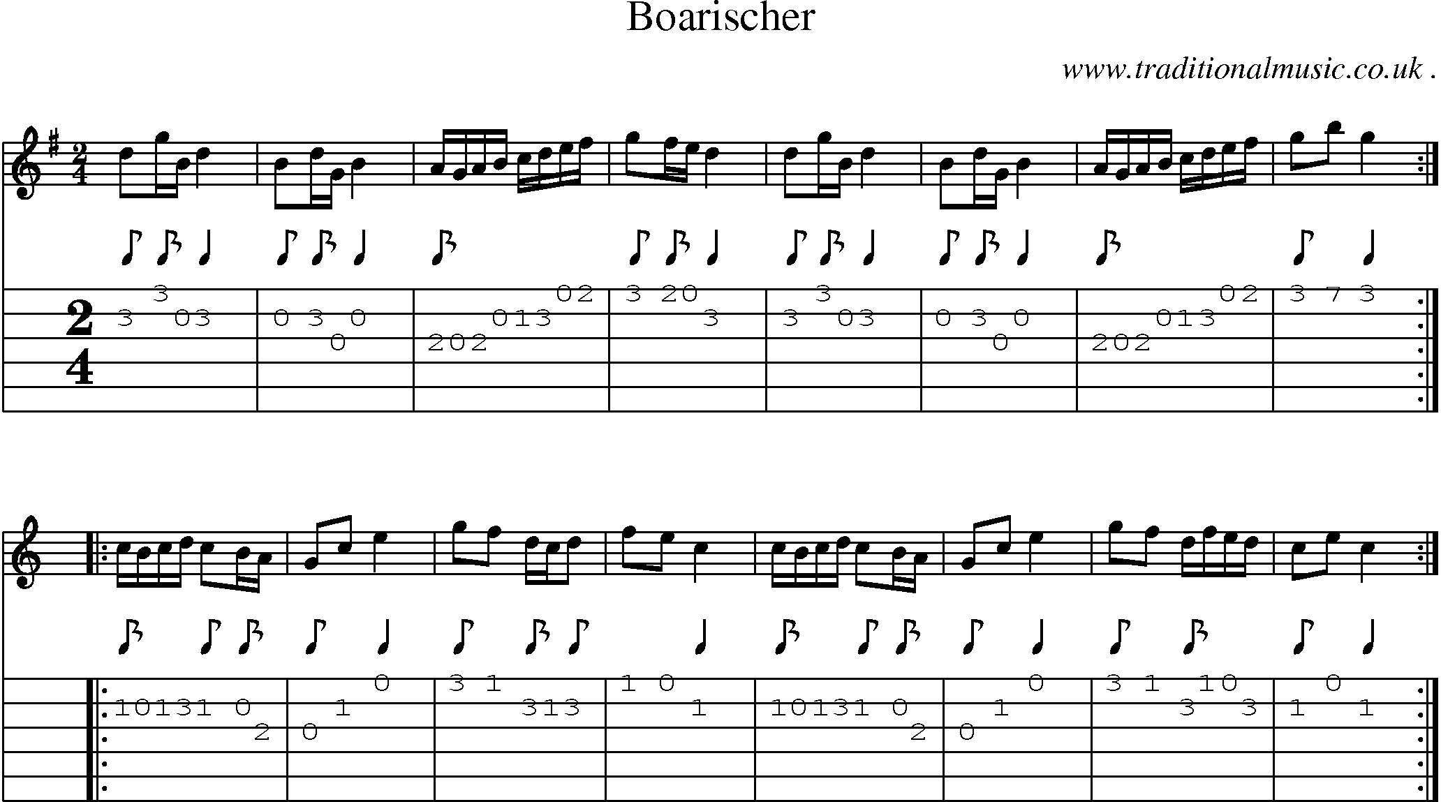 Sheet-Music and Guitar Tabs for Boarischer