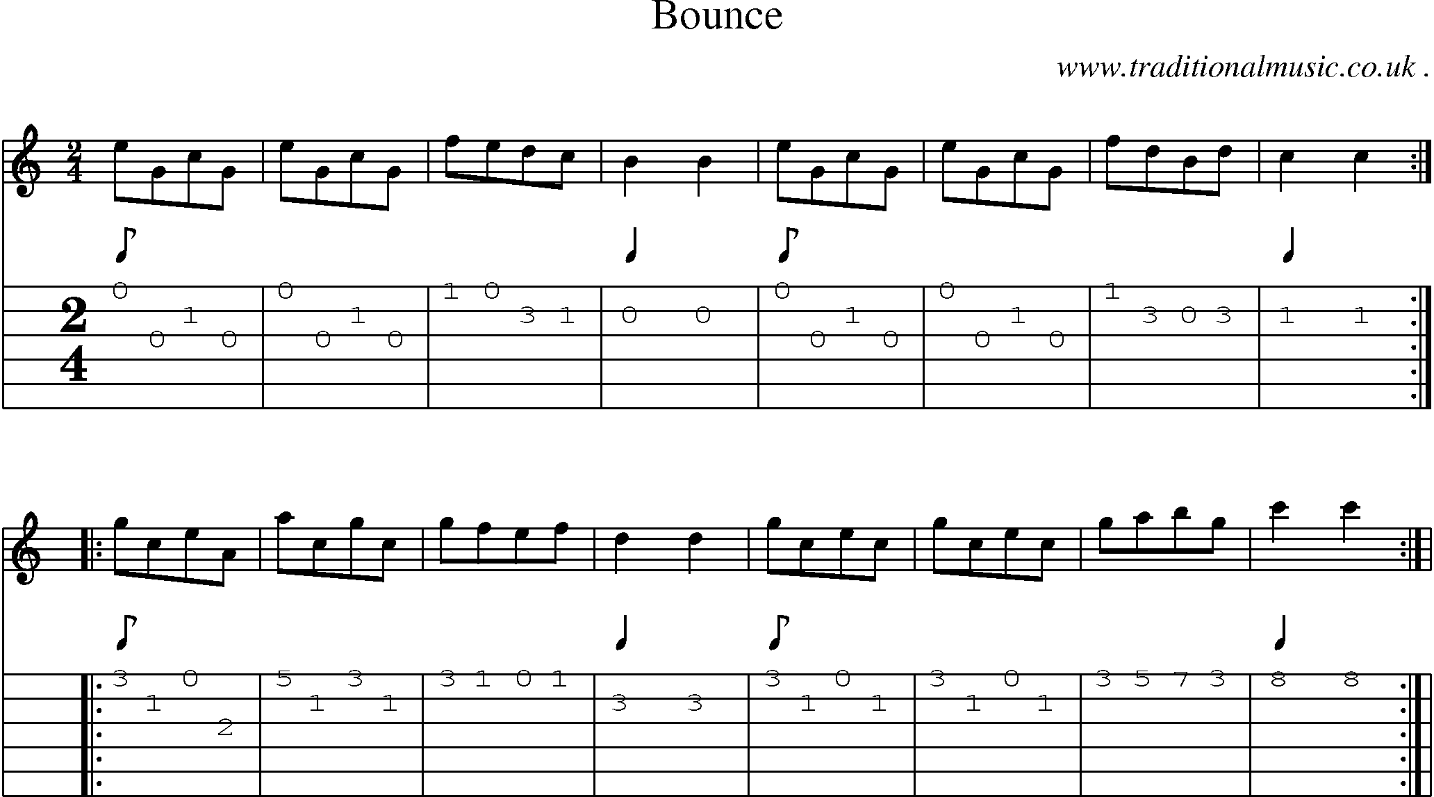 Sheet-Music and Guitar Tabs for Bounce