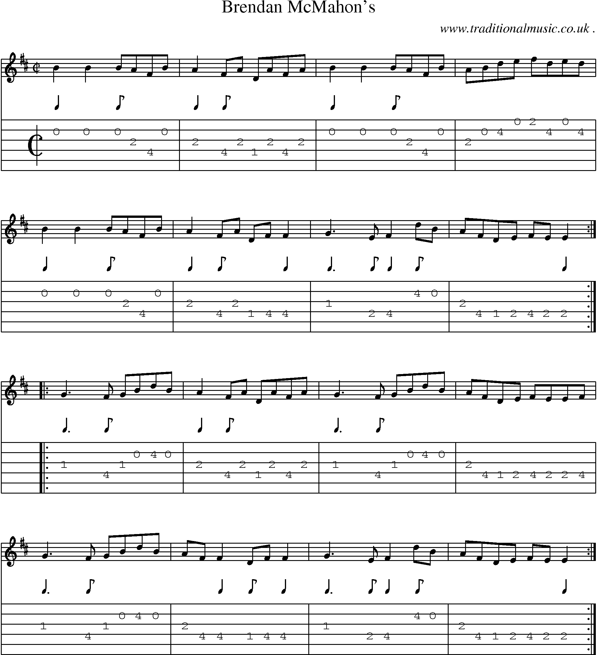 Sheet-Music and Guitar Tabs for Brendan Mcmahons