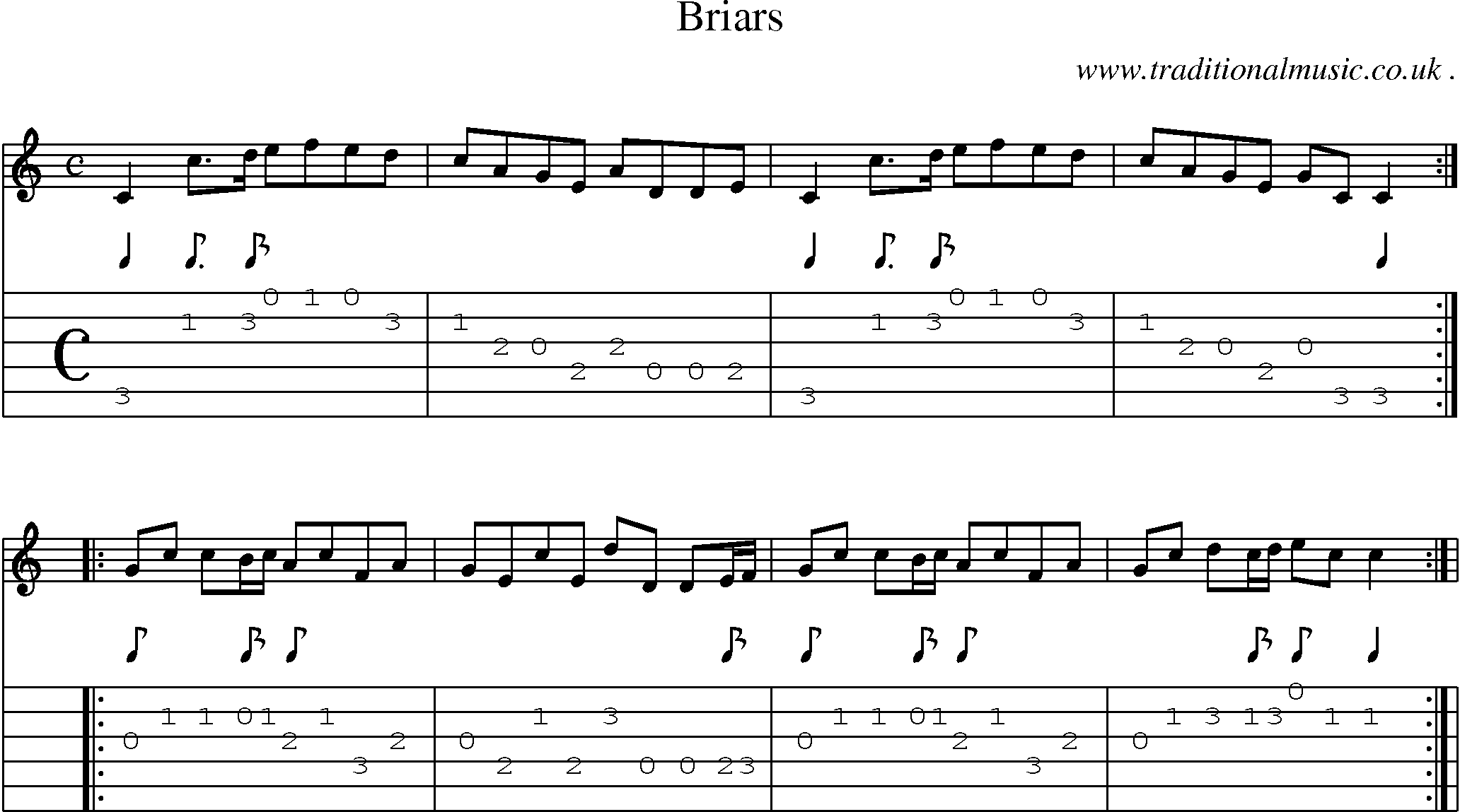 Sheet-Music and Guitar Tabs for Briars