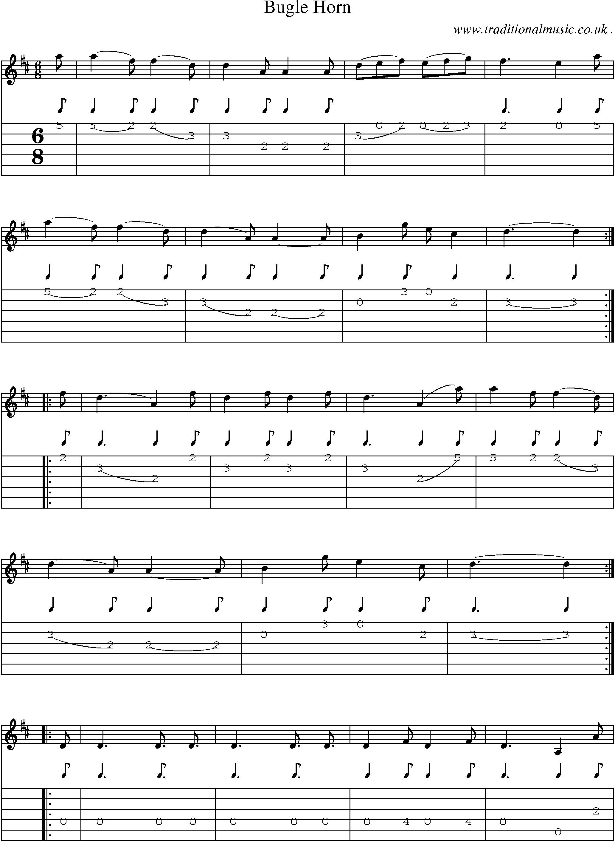 Sheet-Music and Guitar Tabs for Bugle Horn