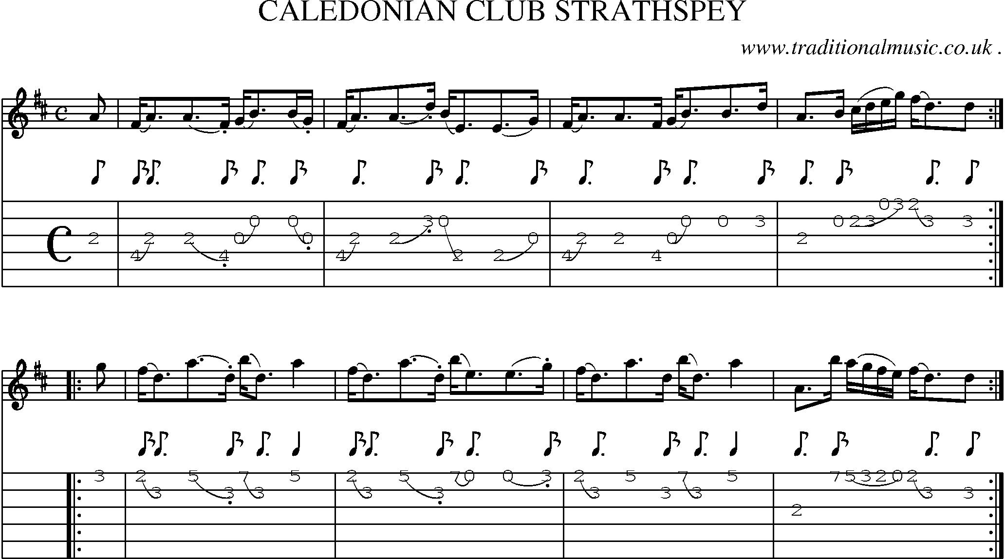 Sheet-Music and Guitar Tabs for Caledonian Club Strathspey