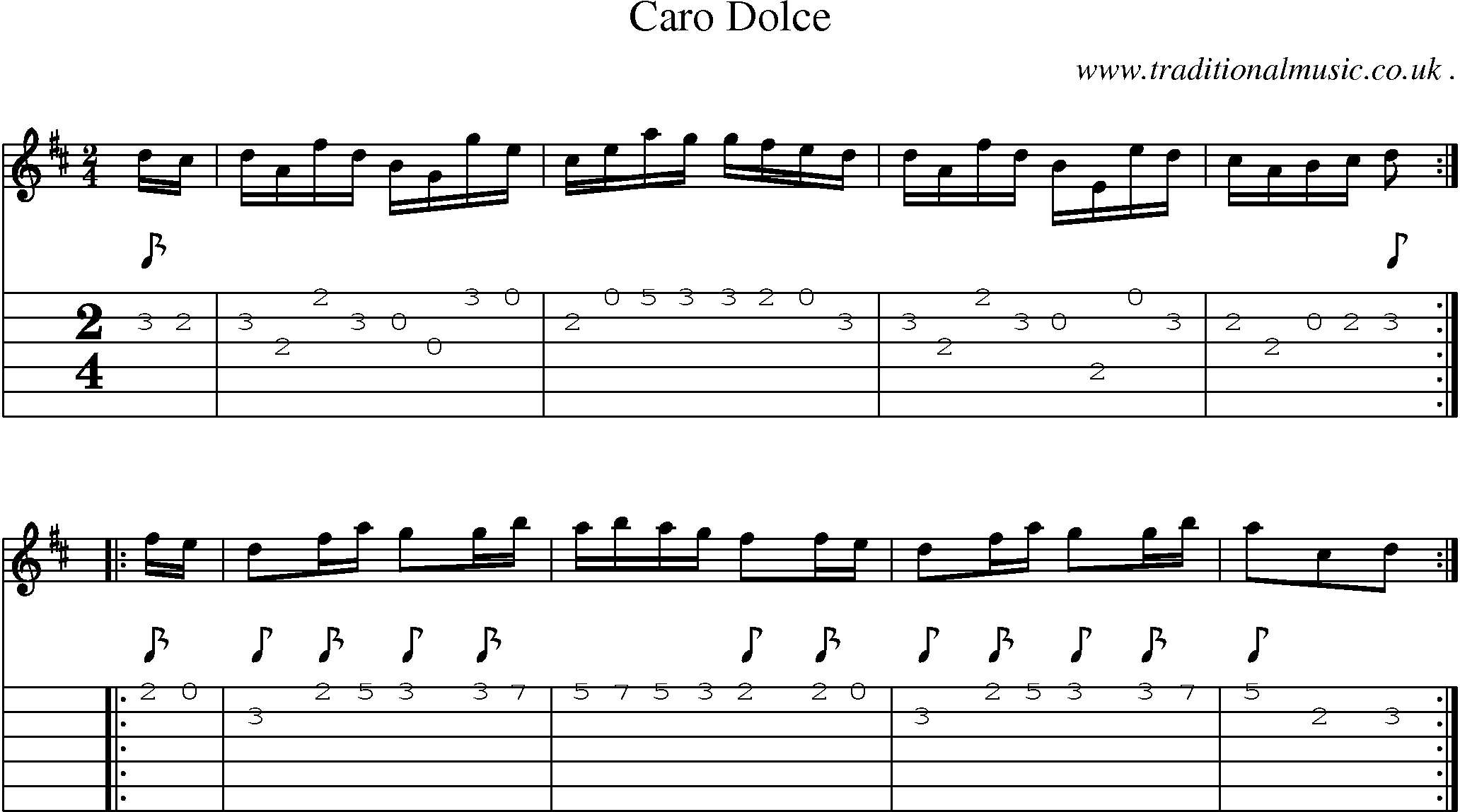 Sheet-Music and Guitar Tabs for Caro Dolce