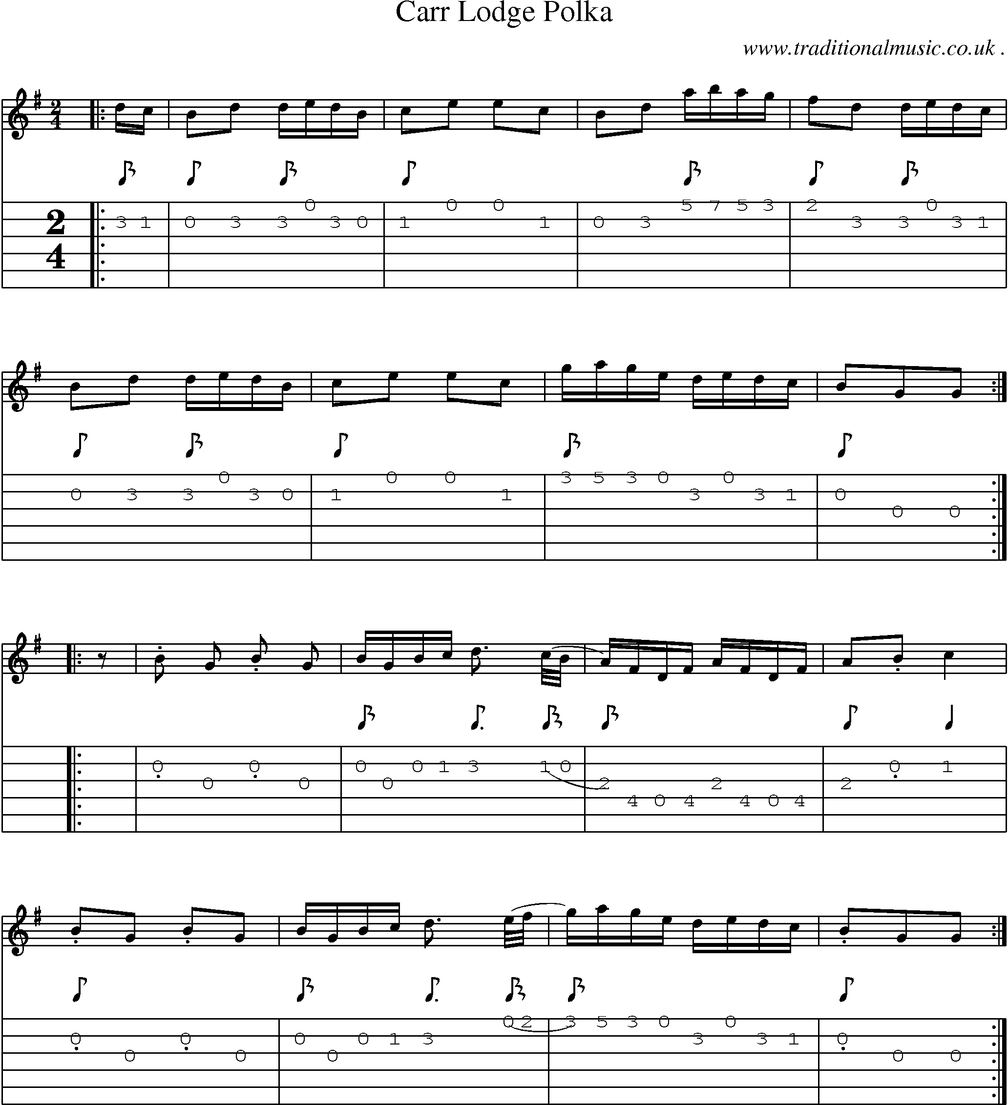 Sheet-Music and Guitar Tabs for Carr Lodge Polka