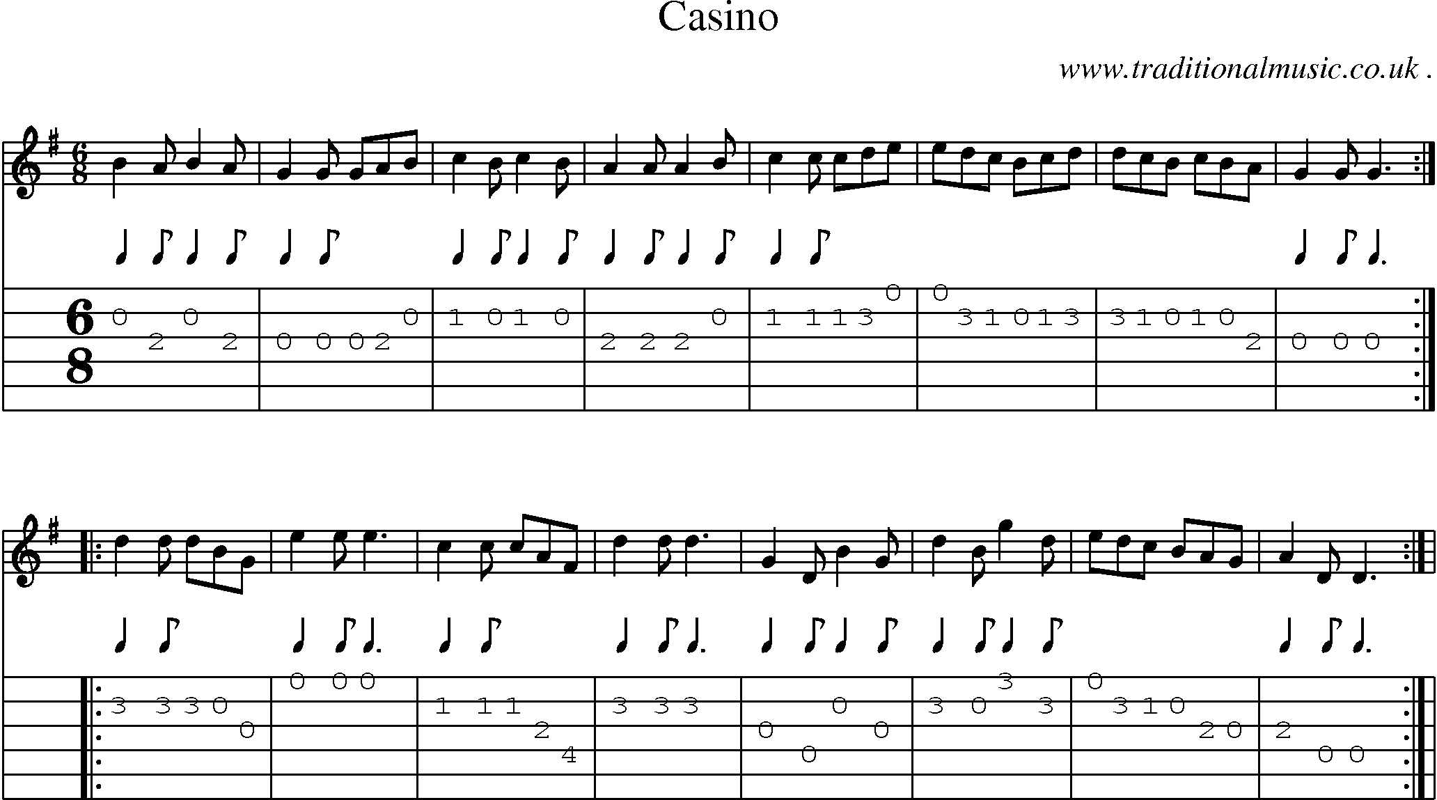Sheet-Music and Guitar Tabs for Casino