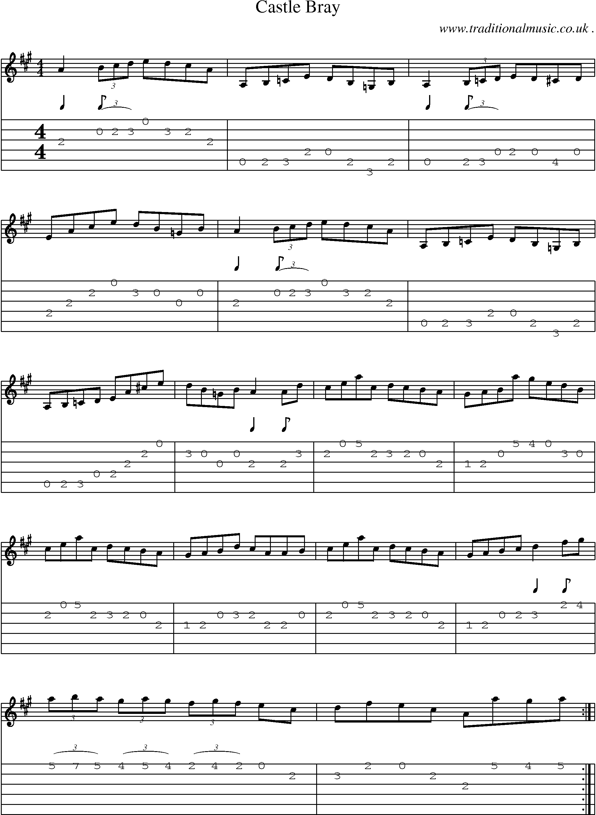 Sheet-Music and Guitar Tabs for Castle Bray