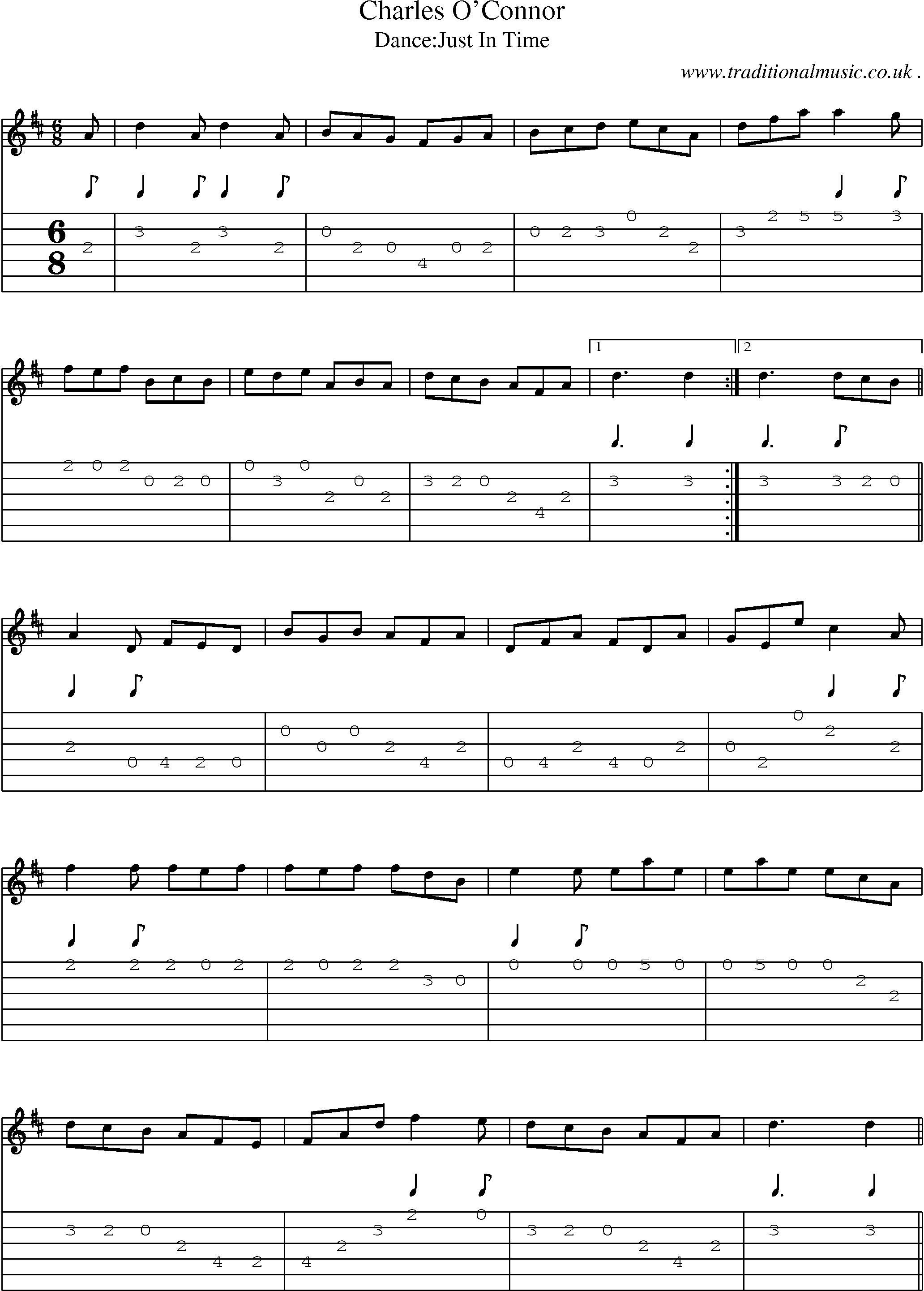 Sheet-Music and Guitar Tabs for Charles Oconnor