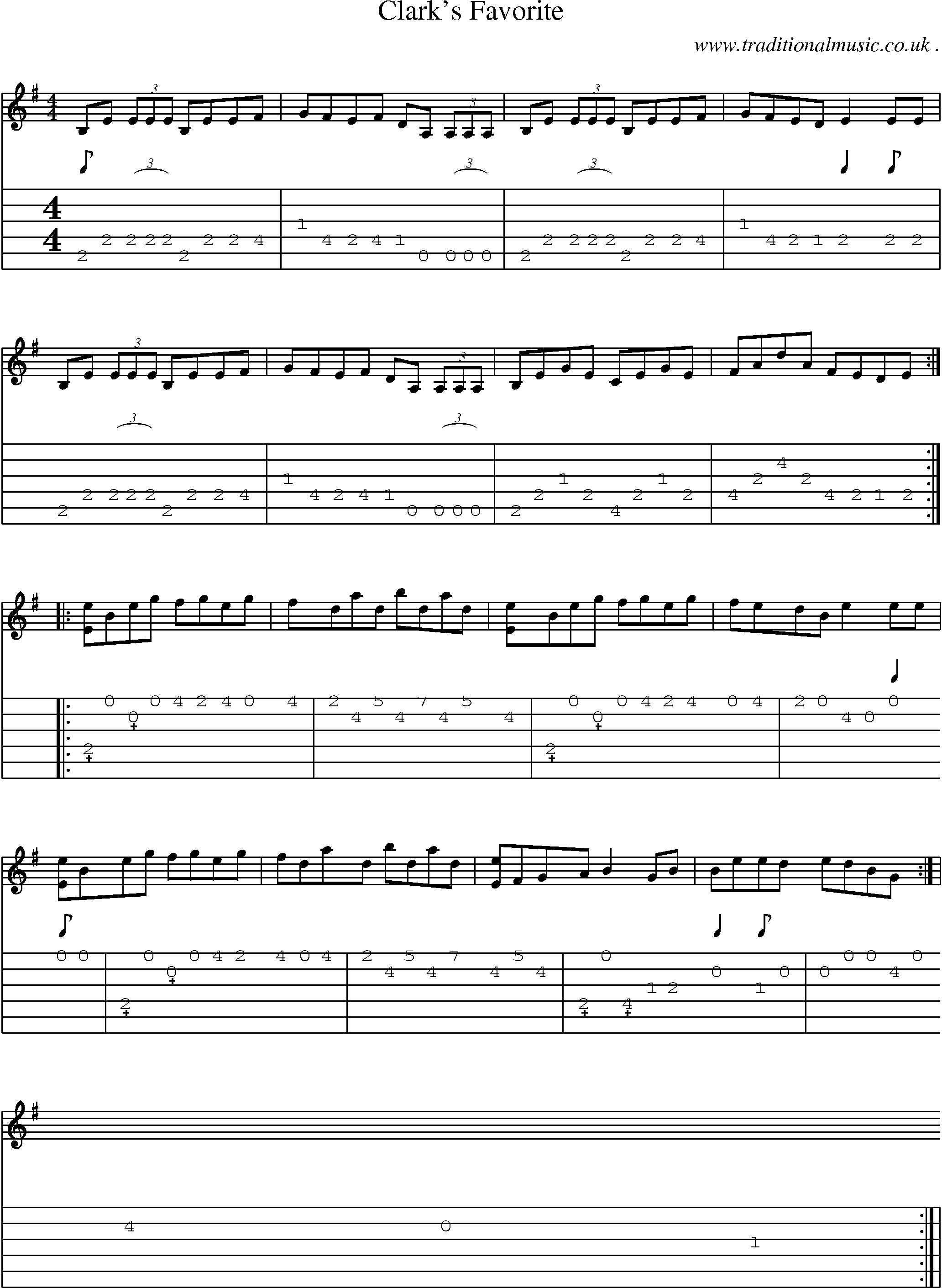 Sheet-Music and Guitar Tabs for Clarks Favorite