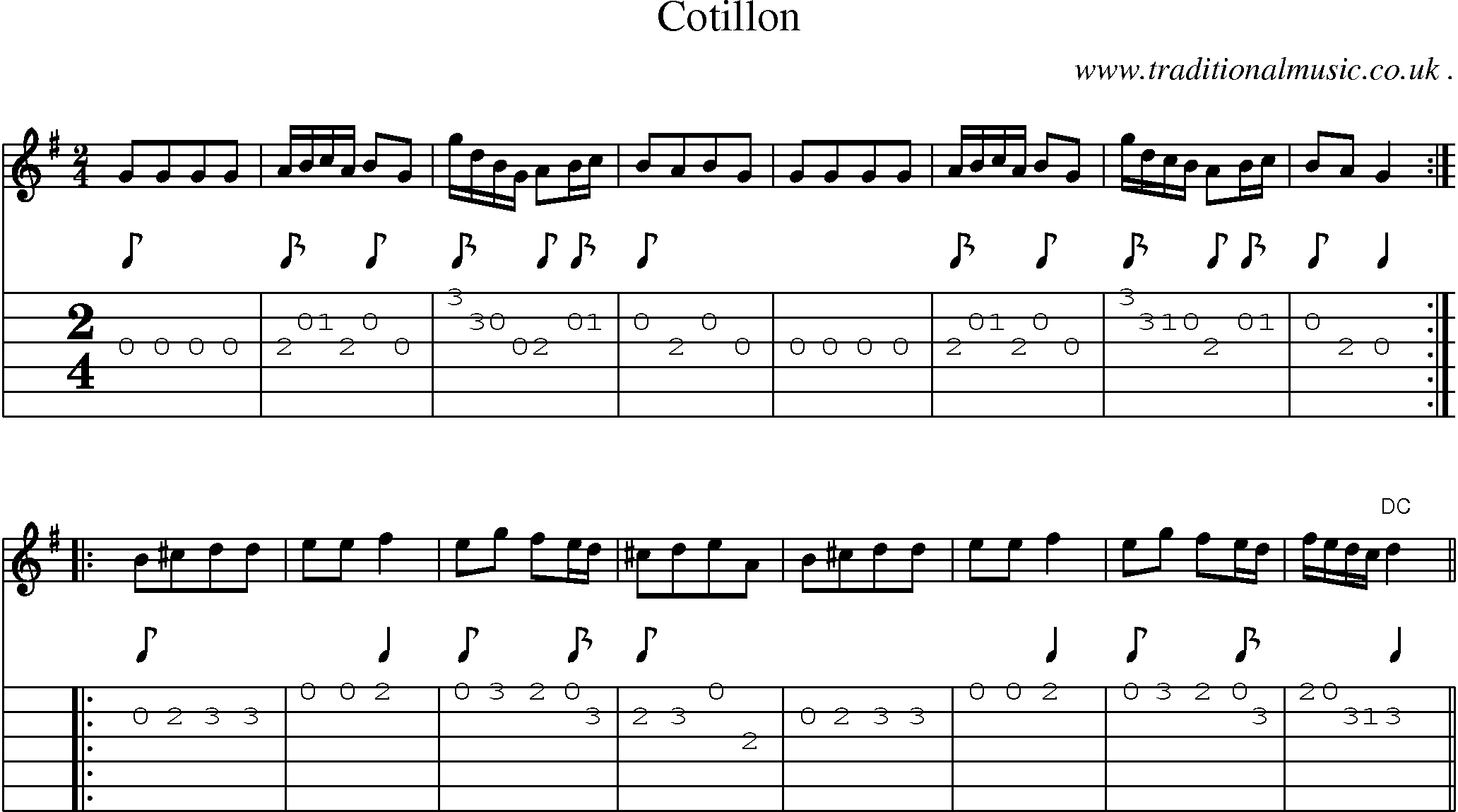Sheet-Music and Guitar Tabs for Cotillon