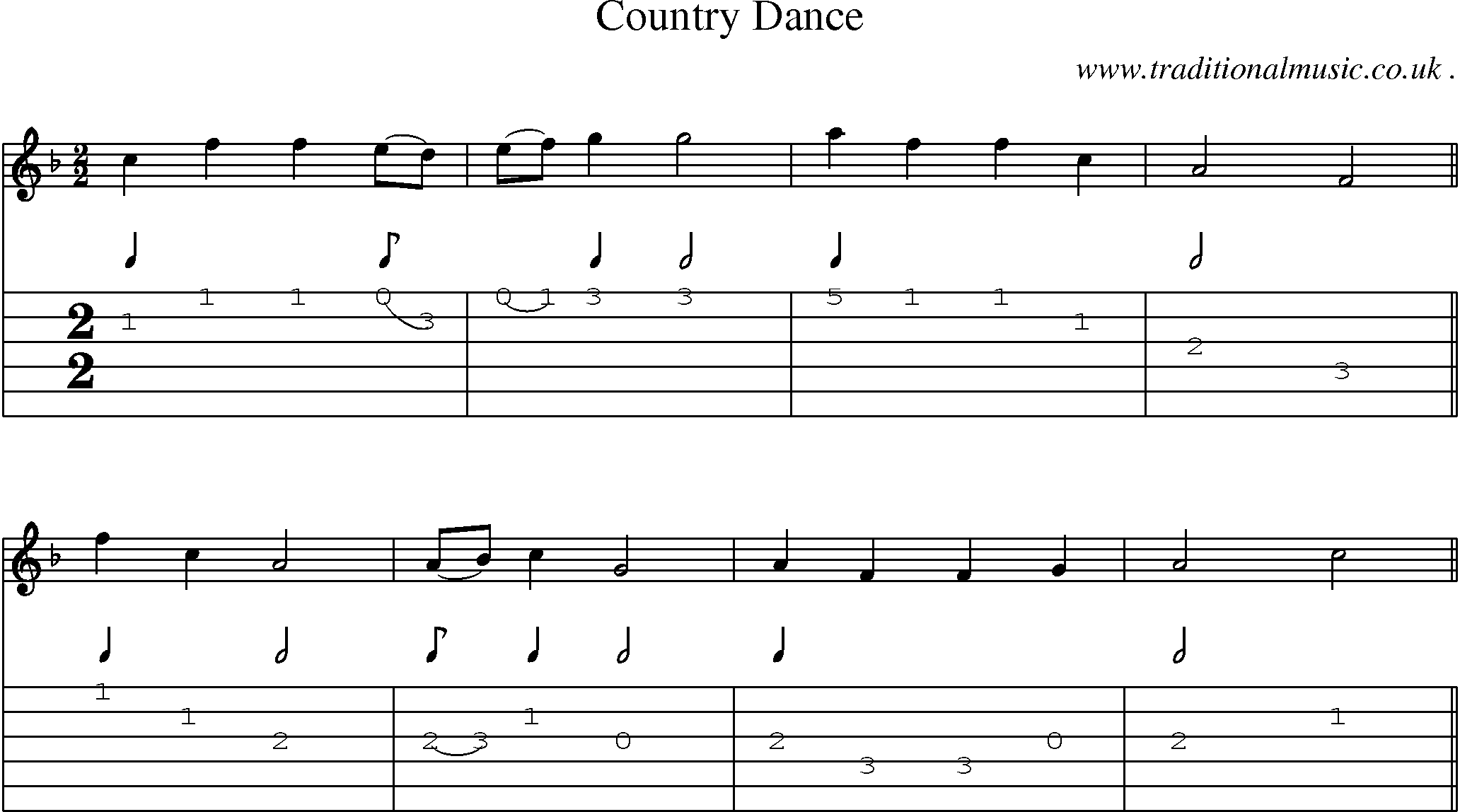 Sheet-Music and Guitar Tabs for Country Dance