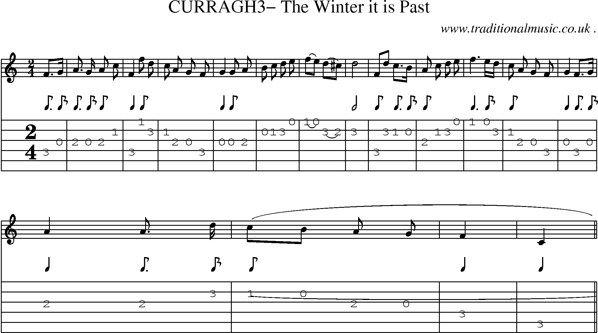 Sheet-Music and Guitar Tabs for Curragh3 The Winter It Is Past